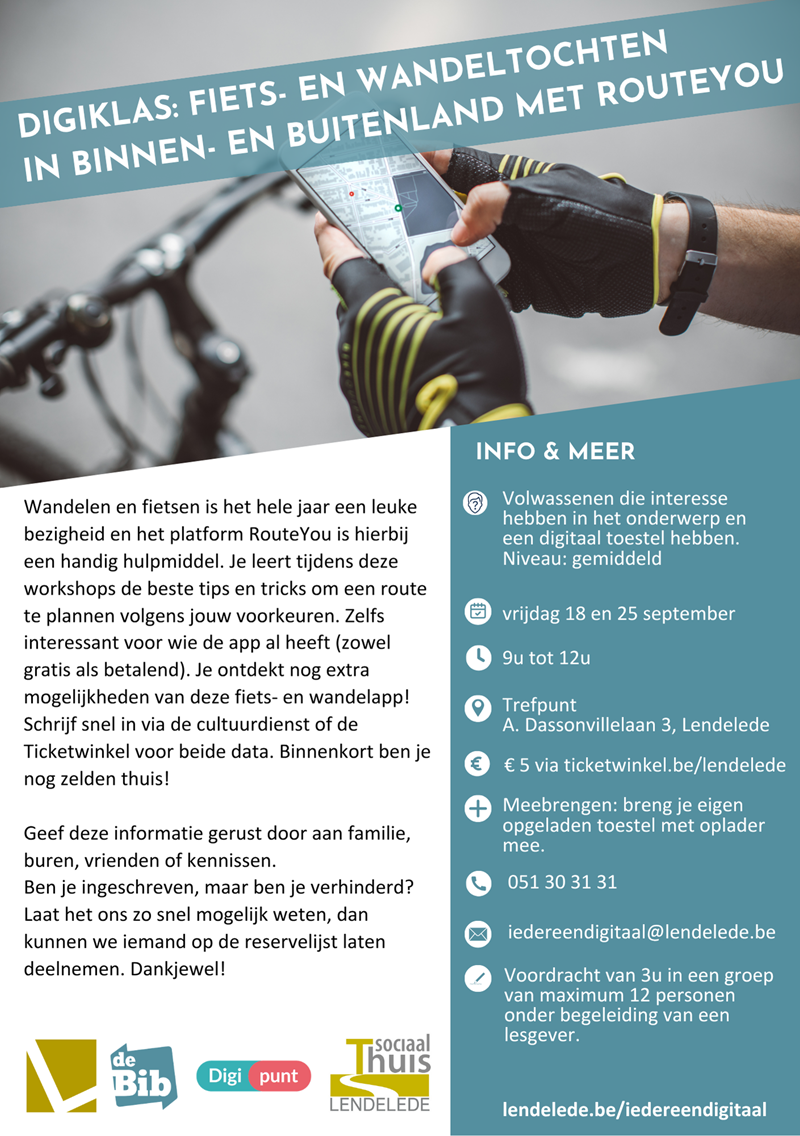 Digiklas: fiets- en wandeltochten in binnen- en buitenland met RouteYou